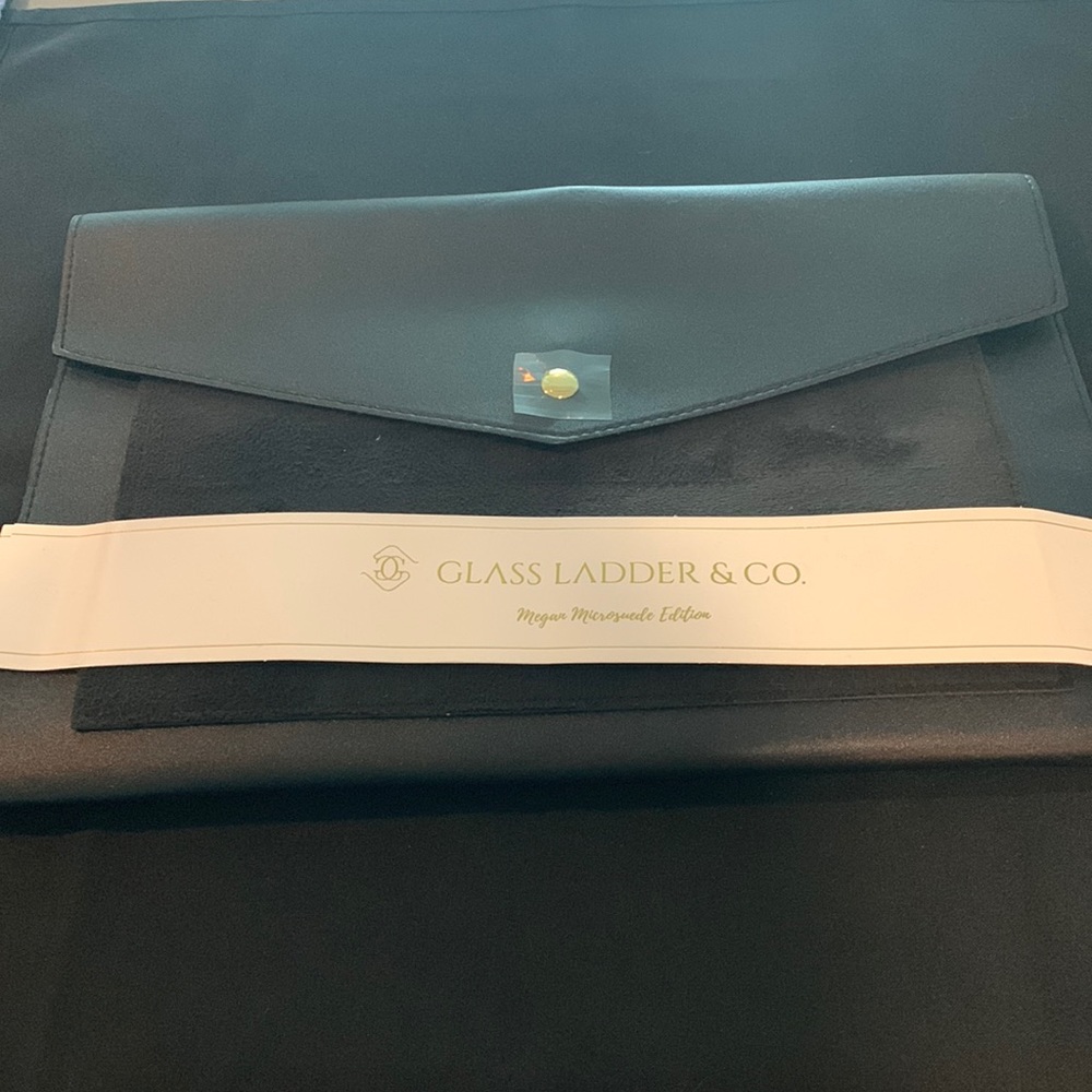 NWT Glass Ladder Megan Microseude Portfolio Clutch